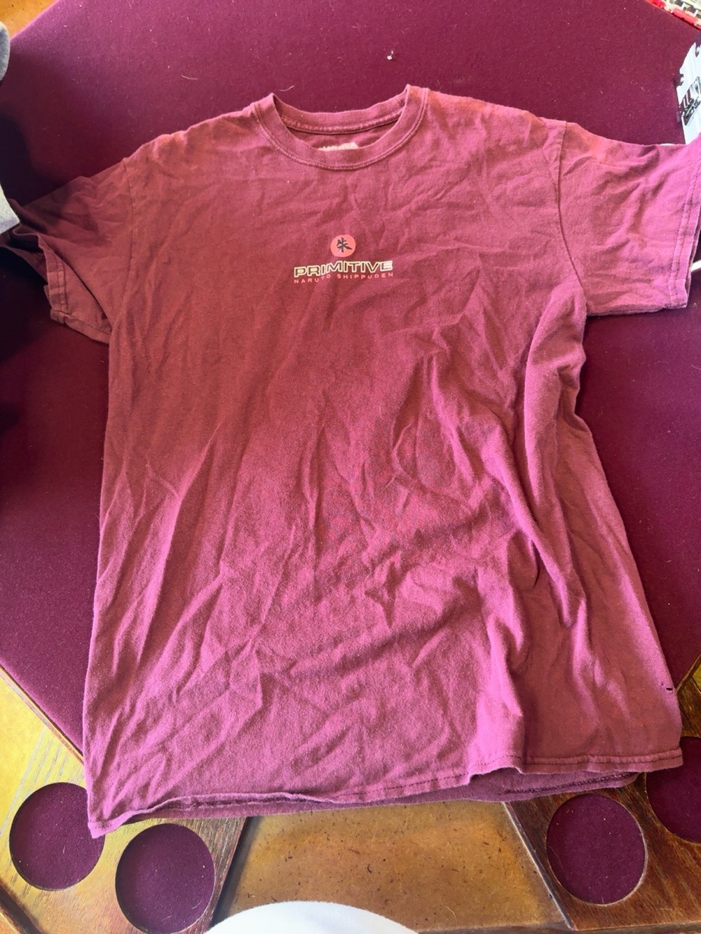 Primitive Short-Sleeve Logo Tee in Maroon